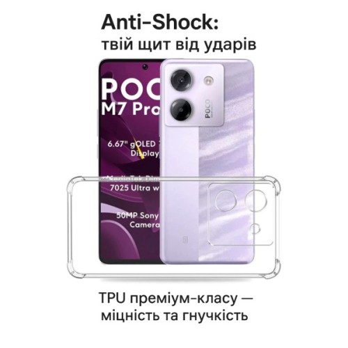 Чохол до мобільного телефона BeCover Anti-Shock Poco M7 Pro 5G Clear (713809)