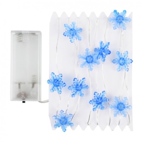 Гірлянда YES! Fun На мідному дроті Сніжинки 20 LED Тепло-біла 2.2 м На батарейках (801212)