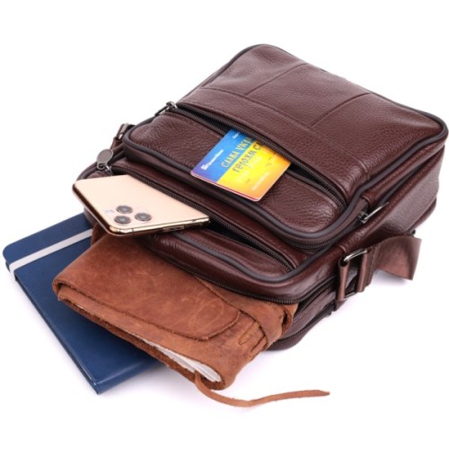 Сумка Vintage З натуральної шкіри Коричнева (22858)