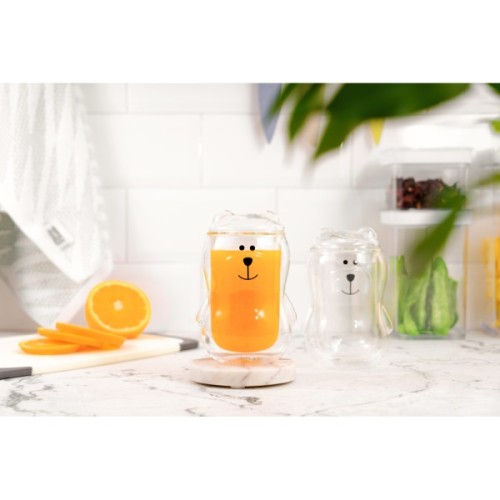 Набір склянок Ardesto Animals з кришкою 300 мл 2 шт прозорий (AR2630BBR)
