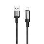 Дата кабель USB 2.0 AM to USB-C 1.0m 6A braided wire black ColorWay (CW-CBUC096-BK)