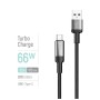 Дата кабель USB 2.0 AM to USB-C 1.0m 6A braided wire black ColorWay (CW-CBUC096-BK)