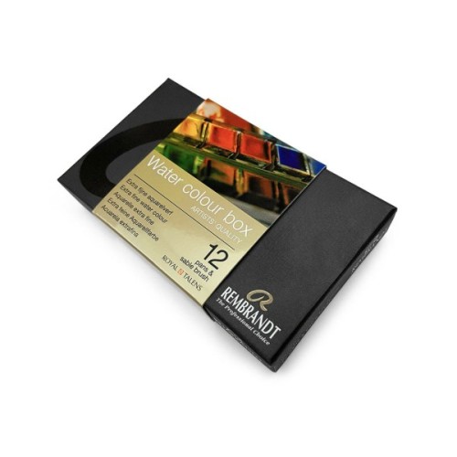 Акварельні фарби Royal Talens Rembrandt, 12 кольорів у кюветах +пензель (8712079441463)