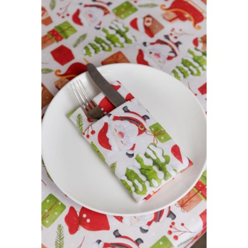 Серветка на стіл Прованс Санта на білому 40х40 см (035752)