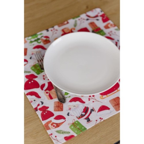Серветка на стіл Прованс Санта на білому 40х40 см (035752)