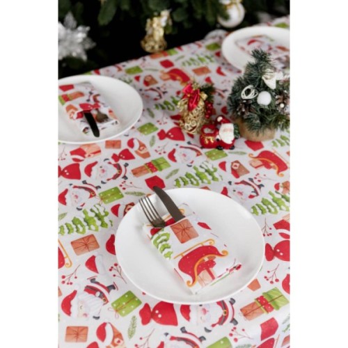 Серветка на стіл Прованс Санта на білому 40х40 см (035752)