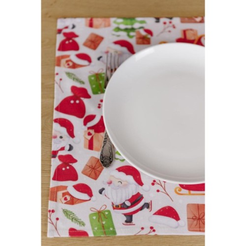 Серветка на стіл Прованс Санта на білому 40х40 см (035752)