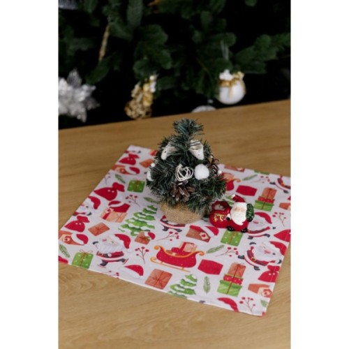 Серветка на стіл Прованс Санта на білому 40х40 см (035752)