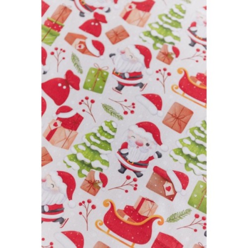 Серветка на стіл Прованс Санта на білому 40х40 см (035752)