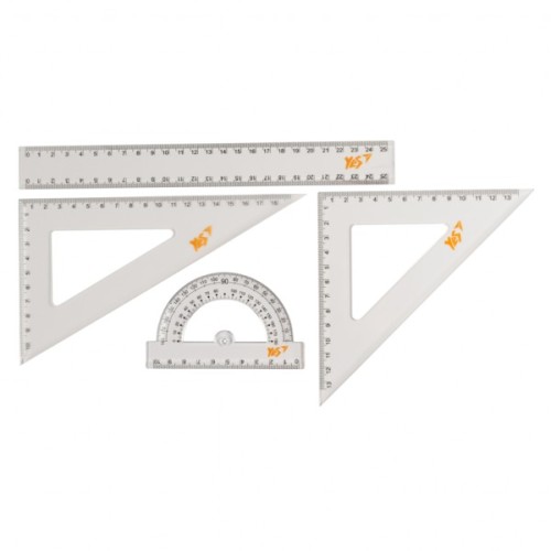 Лінійка Yes набір 4 предмета лінійка 25 см (370261)