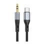 Кабель мультимедійний USB-C to 3.5mm M 1.0m silicone black HOCO (6931474769497)