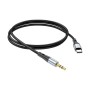 Кабель мультимедійний USB-C to 3.5mm M 1.0m silicone black HOCO (6931474769497)