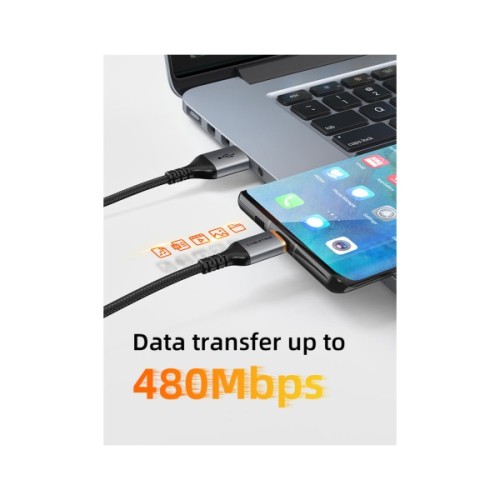 Дата кабель USB 2.0 AM to USB-C 1.5m Cabletime (CA915224)