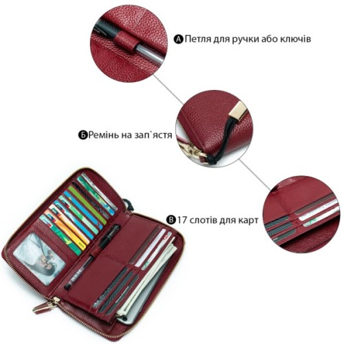 Гаманець Vintage Жіночий Червоний (20047)