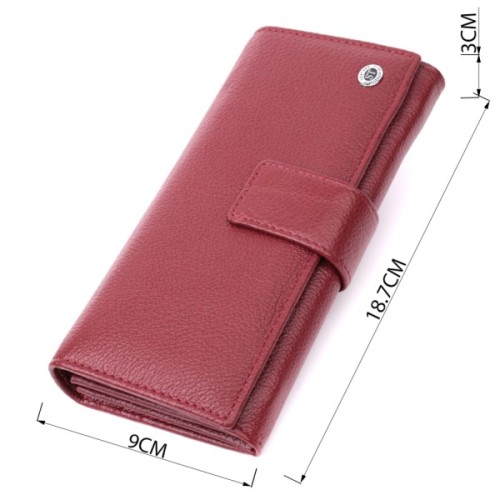 Гаманець ST Leather З натуральної шкіри Бордовий (22550)