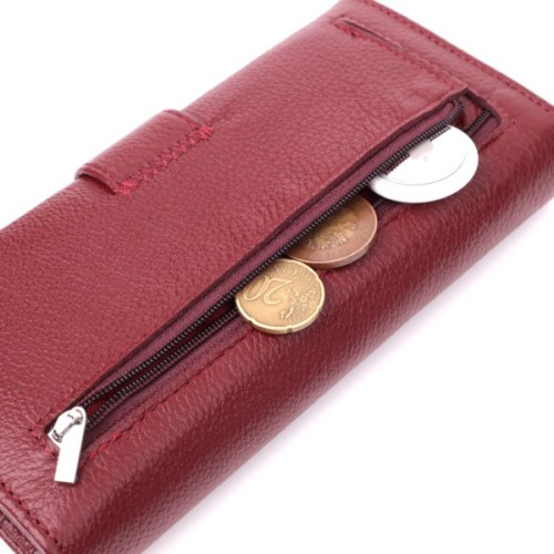 Гаманець ST Leather З натуральної шкіри Бордовий (22550)