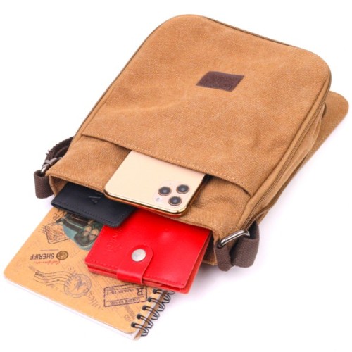 Сумка Vintage Чоловіча з текстилю Коричнева (21268)