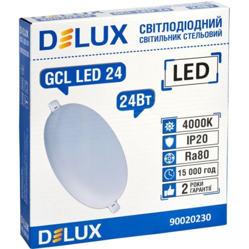 Світильник Delux GCL 24 4000К 24Вт 230В ROUND (90020230)