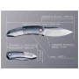Ніж Weknife Sine Wave, Dark Titanium, Darkwash (WE23069B-3)