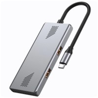 Концентратор Gembird USB-C 4-in-1 2xUSB 3.2 + 2xUSB-C 3.2 silver (UHB-CM-U310-A2C2-01)