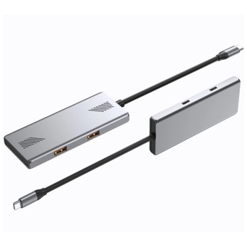 Концентратор Gembird USB-C 4-in-1 2xUSB 3.2 + 2xUSB-C 3.2 silver (UHB-CM-U310-A2C2-01)