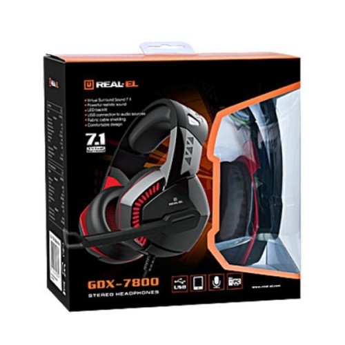 Навушники REAL-EL GDX-7800 Black/Red (EL124100027)