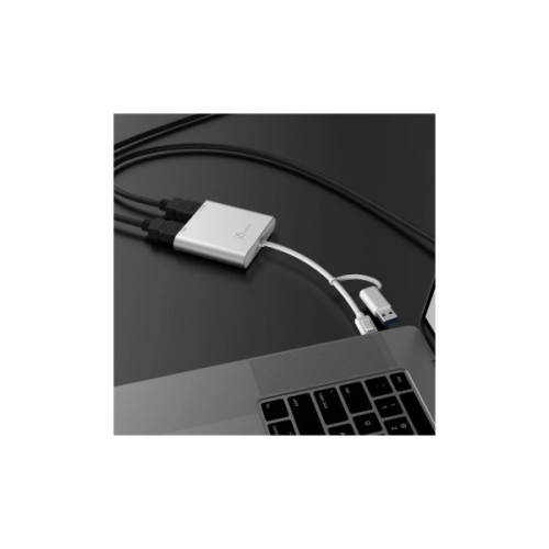 Адаптер USB-C/A to 2xHDMI F dual display J5create (JCA365-N)