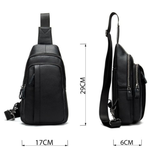 Сумка Vintage Зі шкіри через плече Чорна (14784)