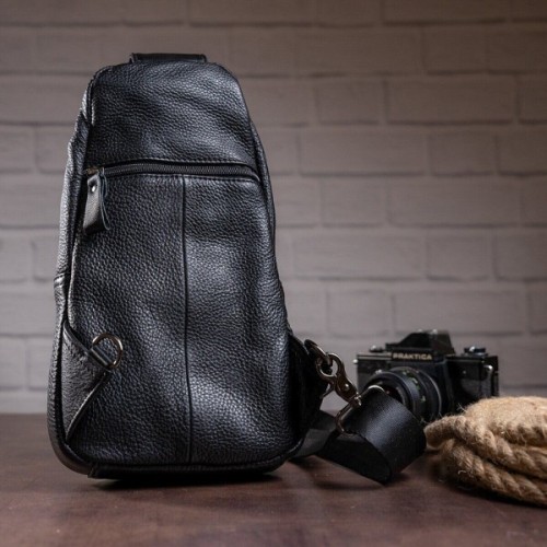 Сумка Vintage Зі шкіри через плече Чорна (14784)