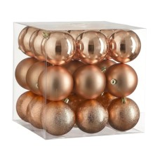 Ялинкова іграшка House Of Seasons Кульки Пластик 27 шт D8 см Персик (8720967923410)