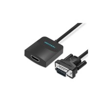 Перехідник VGA 15F to HDMI M 1080P 60Hz 3,5mm Audio 0.15m Vention (ACNBB)
