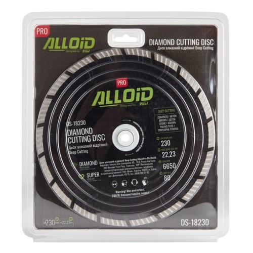 Круг відрізний Alloid Pro, алмазний, Deep Cutting, 230мм (DS-18230)