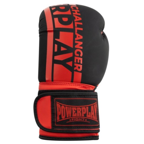Боксерські рукавички PowerPlay 3086 Matt Challenger Чорно-Червоні 12 унцій (PP_3086_12oz_Bl/Red)