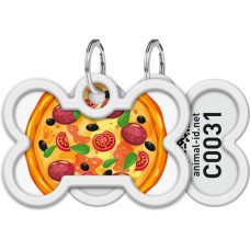 Адресник для тварин WAUDOG Smart ID з QR паспортом "Піца", кістка 40х28 мм (231-4038)