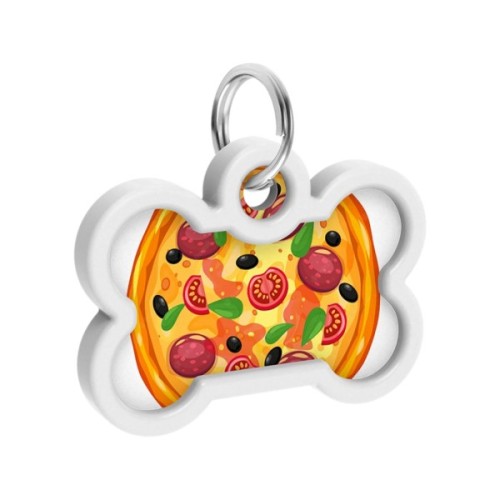 Адресник для тварин WAUDOG Smart ID з QR паспортом "Піца", кістка 40х28 мм (231-4038)