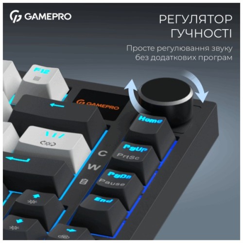 Клавіатура GamePro Asgard Valhalla Pro MK160B-D-Pro Rainy Switch Wireless/Bluetooth/USB UA Black (MK160B-D-Pro)
