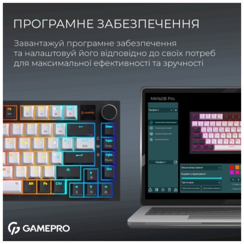 Клавіатура GamePro Asgard Valhalla Pro MK160B-D-Pro Rainy Switch Wireless/Bluetooth/USB UA Black (MK160B-D-Pro)