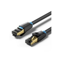 Патч-корд 8м, S/FTP cat 8 RJ-45 black Vention (IKABK)