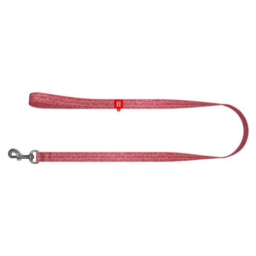 Повідець для собак WAUDOG Re-cotton світловідбивний S Ш 15 мм Д 200 см червоний (03043)