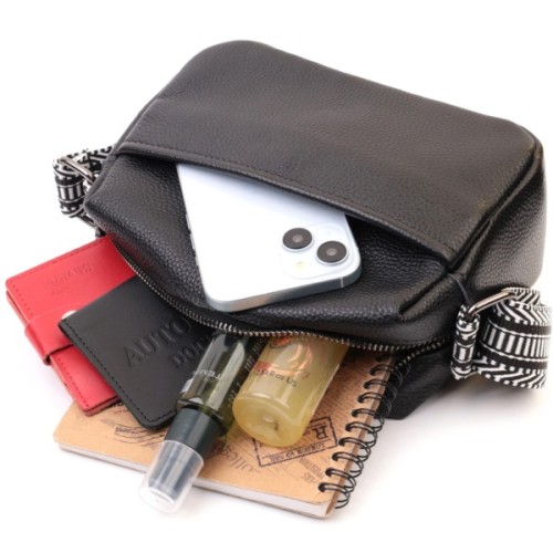 Сумка Vintage З натуральної шкіри Чорна (22606)