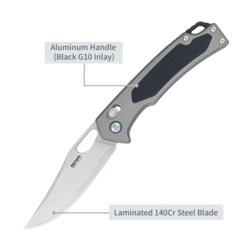 Ніж SRM Retriever 9203-AK, Black G10/Aluminium, Stonewash (9203-AK)