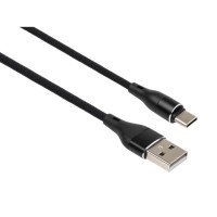 Дата кабель USB 2.0 AM to USB-C 1.0m cylindric nylon back Vinga (VCPDCTCCANB1BK)
