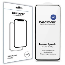 Скло захисне BeCover 10D Tecno Spark 40 4G (KM5) Black (714923)