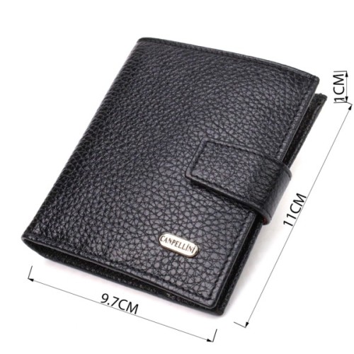 Гаманець Canpellini З натуральної шкіри Чорний (21728)