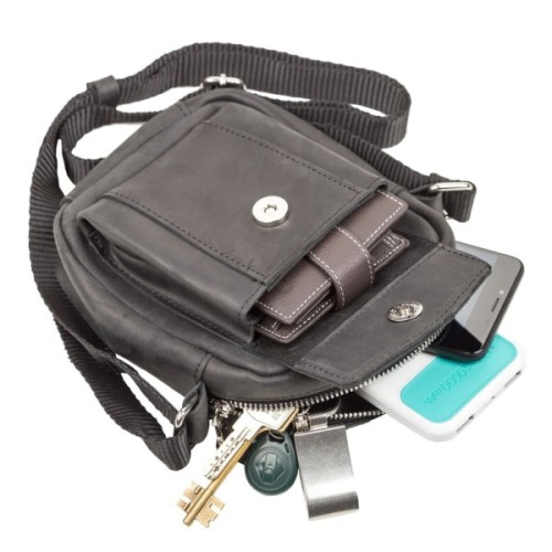 Сумка Shvigel З вінтажної шкіри Чорна (11076)