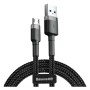 Дата кабель USB 2.0 AM to Micro 5P 0.5m Cafule 2.4A Black-Grey Baseus (CAMKLF-AG1)