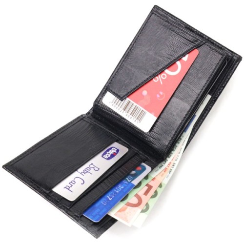 Гаманець Canpellini З натуральної шкіри Чорний (21587)