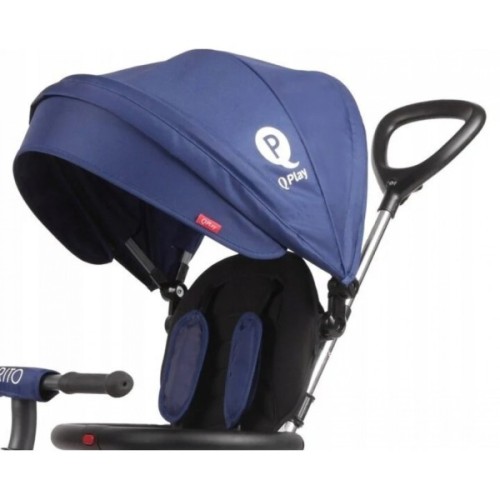 Дитячий велосипед QPlay Rito Rubber Blue складаний триколісний (S380-10BlueRubber)