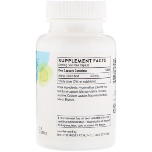 Антиоксидант Thorne Research Альфа-ліпоєва кислота, Alpha-Lipoic-Acid, 60 капсул (THR-79701)