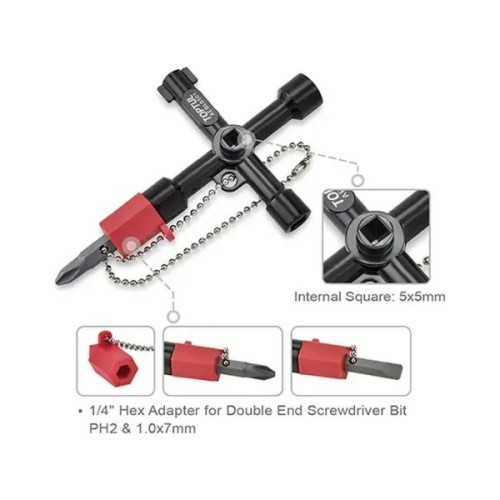 Ключ Toptul від технічних шаф багатофункціональний, 72мм (AEBL0501)